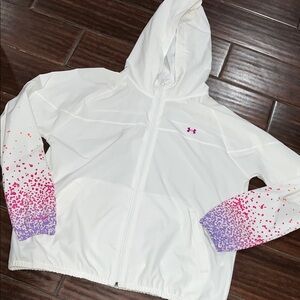 Under Armour White Jacket with Pink and Purple Accents